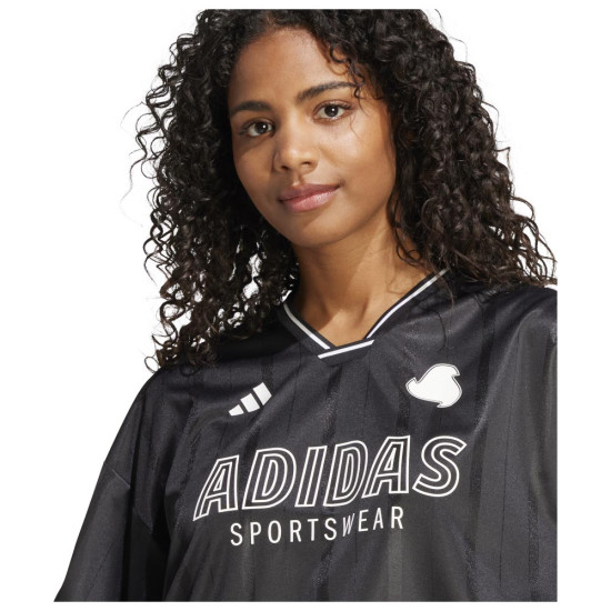 Adidas Γυναικεία κοντομάνικη μπλούζα Tiro Cut 3-Stripes Oversized Jersey Adidas Γυναικεία κοντομάνικη μπλούζα Tiro Cut 3-Stripes Oversized Jersey